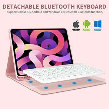 Keyboard Case for iPad Air & Pro with Detachable Keyboard