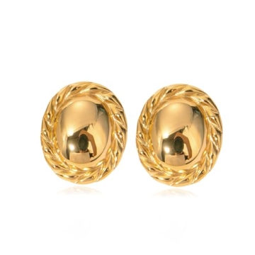 Colkiow Large Chunky Gold Earrings - Lightweight Vintage Style for Women