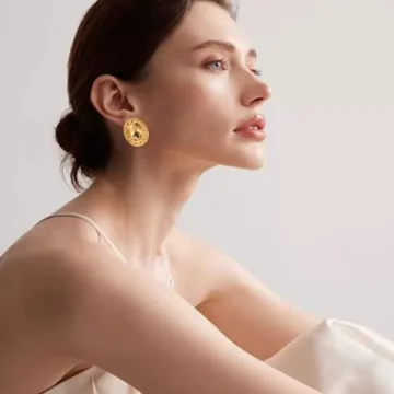 Colkiow Lightweight Gold Statement Earrings for Women