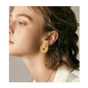 Colkiow Lightweight Gold Statement Earrings for Women