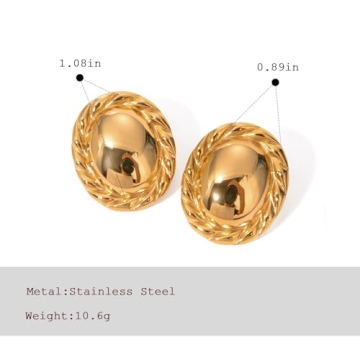 Colkiow Lightweight Gold Statement Earrings for Women