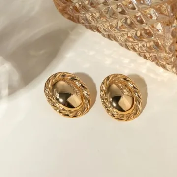 Colkiow Lightweight Gold Statement Earrings for Women