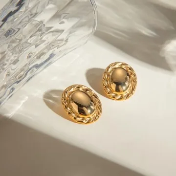 Colkiow Lightweight Gold Statement Earrings for Women