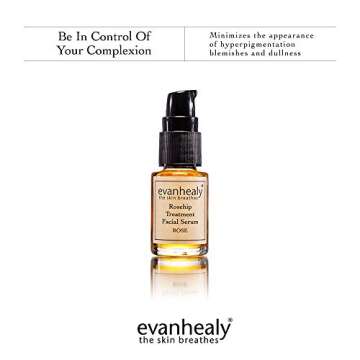 evanhealy Rosehip Balancing Serum | Rose Skin Care Line with Organic Whole Essential Oils | Moisturizing & Plumping Rose Face Serum for Dry, Oily, Combination Skin