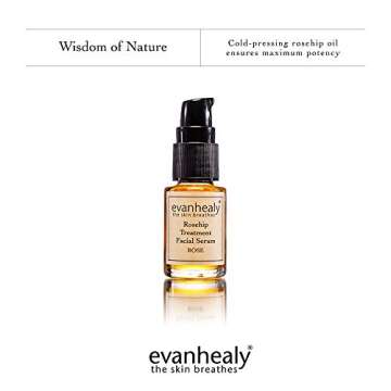 evanhealy Rosehip Balancing Serum | Rose Skin Care Line with Organic Whole Essential Oils | Moisturizing & Plumping Rose Face Serum for Dry, Oily, Combination Skin