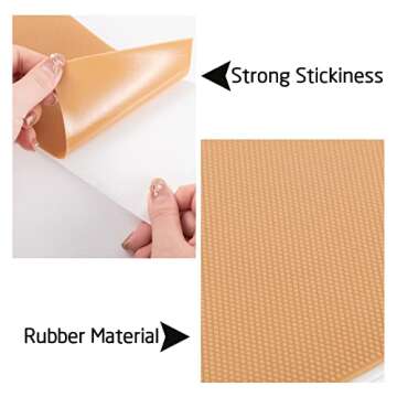 4 Pcs 10.2" × 3.9" Shoe Sole Protectors- Self Adhesive Rubber Shoe Bottom Grip Pads Non-Slip Shoe Sole Pads Shoe Bottom Protector Noise Reduction Shoes Cushion for High-Heels Leather Shoes (Nude)