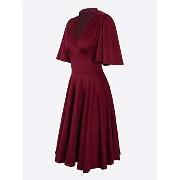 Vijiv Womens Vintage Rockabilly Swing Evening Dress