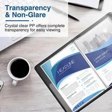 Sooez 30-Pocket Binder with Plastic Sleeves 8.5x11, Heavy Duty Art Portfolio Folder with Clear Sheet Protectors, Display 60 Pages, Presentation Book for Artwork, Document Organizer Binder - 4 Pack