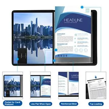 Sooez 30-Pocket Binder with Plastic Sleeves 8.5x11, Heavy Duty Art Portfolio Folder with Clear Sheet Protectors, Display 60 Pages, Presentation Book for Artwork, Document Organizer Binder - 4 Pack