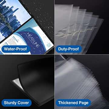 Sooez 30-Pocket Binder with Plastic Sleeves 8.5x11, Heavy Duty Art Portfolio Folder with Clear Sheet Protectors, Display 60 Pages, Presentation Book for Artwork, Document Organizer Binder - 4 Pack