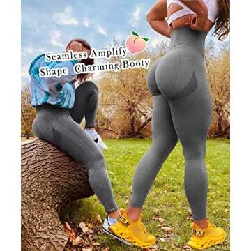 Scrunch Butt Lifting Seamless Leggings for Women Tummy Control High Waisted Vital Yoga Pants Gym Workout Legging Tights #1_Dark Grey X-Large