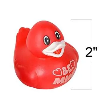 ArtCreativity 2-Inch Valentine's Rubber Duckies, Pack of 12, Cute Valentine Bath Toys, Fun Rubber Duckies for Bath, Pool, or Party Decorations, Perfect Valentine’s Day Party Favors