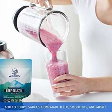 ASPEN NATURALS Beef Gelatin Powder 24 Oz – Grass Fed, Pasture Raised | Healthy Hair, Skin & Nails ...