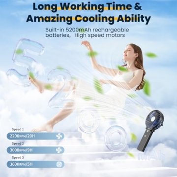 HandFan 5200mAh Portable Handheld Fan for Summer Comfort