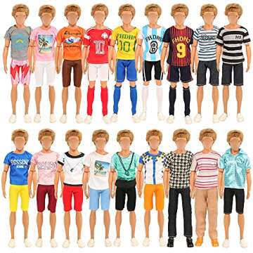 Miunana 22 pcs Boy Doll Clothes for Creative Play Set