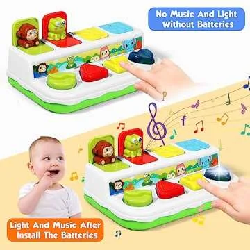 AINOI Baby Toys 6 to 18 Months, Preschool Early Learning Cause and Effect Interactive Infant Toys, Light Musical Pop Up Toys for Kids Toddlers 1-3 Years Old Boys Girls Gifts