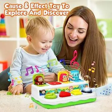 AINOI Baby Toys 6 to 18 Months, Preschool Early Learning Cause and Effect Interactive Infant Toys, Light Musical Pop Up Toys for Kids Toddlers 1-3 Years Old Boys Girls Gifts