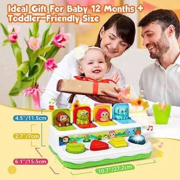 AINOI Baby Toys 6 to 18 Months, Preschool Early Learning Cause and Effect Interactive Infant Toys, Light Musical Pop Up Toys for Kids Toddlers 1-3 Years Old Boys Girls Gifts