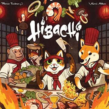 Hibachi Board Game - Fun Fast-Paced Dexterity & Strategy Game, Chef-Themed Set Collection Game for K...