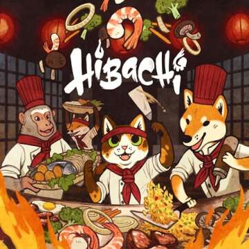 Hibachi Board Game - Fun Fast-Paced Dexterity & Strategy Game, Chef-Themed Set Collection Game for Kids & Adults, Ages 10+, 2-4 Players, 45 Minute Playtime, Made by Matagot