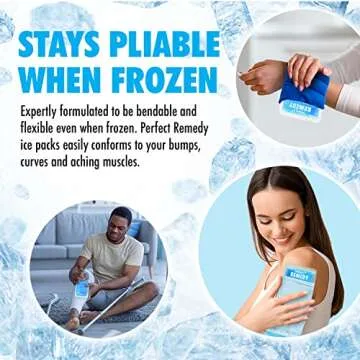 2 Pack Gel Ice Packs for Injuries, Reusable Gel Ice Pack for Hot Cold Compress, Soothing Soft Ice Packs for Injuries Reusable Gel, Alternative for Hot Water Bottles, Injury Ice Pack (2 Pack, Regular)