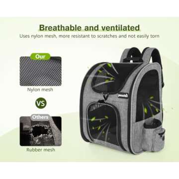 Pecute Cat Backpack for Travel & Hiking with Mesh Windows