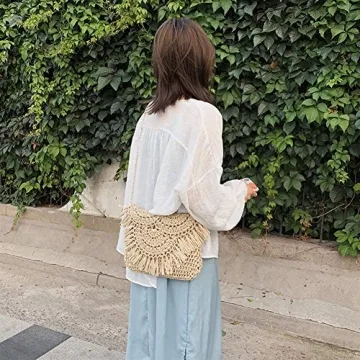 Stylish Straw Crossbody Handbag for Women - Boho Chic