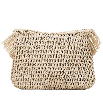 Stylish Straw Crossbody Handbag for Women - Boho Chic