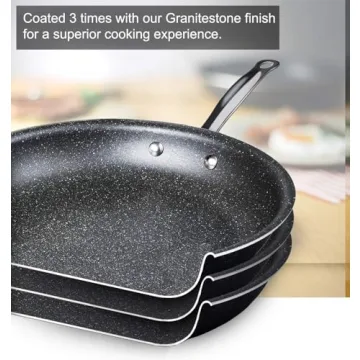 Granitestone 10" Non-Stick Frying Pan with Mineral/Diamond Coating for Long long-lasting nonstick Frying, Skillet for Cooking with Stay Cool Handles, Oven/Dishwasher Safe, Non-Toxic