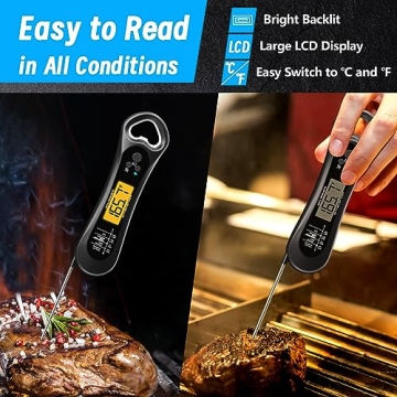 Instant Read Meat Thermometer with Bottle Opener and Backlight