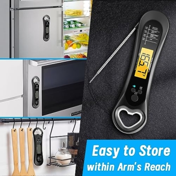 Instant Read Meat Thermometer with Bottle Opener and Backlight