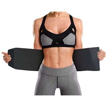 Bracoo Waist Trimmer Wrap,Sweat Sauna Slim Belly Belt for Men & Women-Abdominal Waist Trainer,Increa...