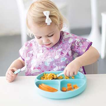 Bumkins Toddler Suction Plate for Self-Feeding Fun