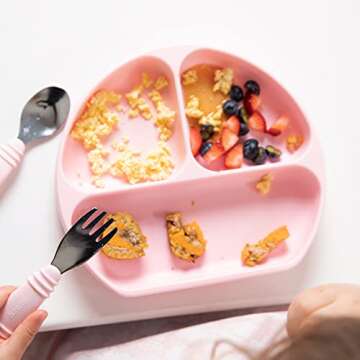 Bumkins Toddler Suction Plate for Self-Feeding Fun