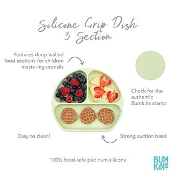 Bumkins Toddler Suction Plate for Self-Feeding Fun