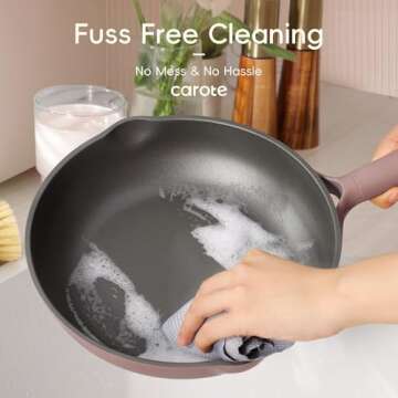 CAROTE 19pcs Stunning Nonstick Cookware Set - Elegant & Durable