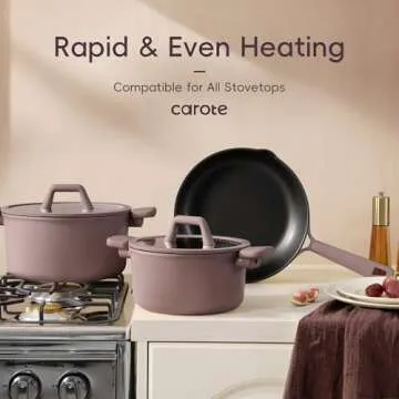 CAROTE 19pcs Stunning Nonstick Cookware Set - Elegant & Durable