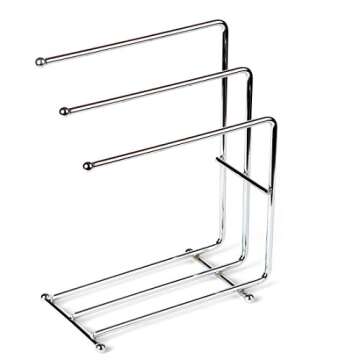 Home-X - Free Standing Towel Rack, Space Saving Kitchen Towel & Hand Towel Rack Holds 3 Towels at On...