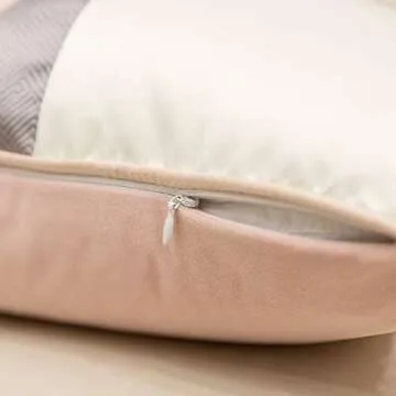 Luxury Avigers Leather Striped Velvet Cushion Cover 20x20