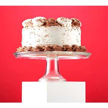 Godinger Cake Stand, Crystal Glass Footed Cake Plate Serving Platter - Made in Italy