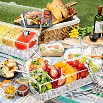 Chilled Condiment Tray with Accessories for Parties