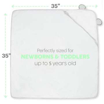San Francisco Baby Towels for Newborn – Hooded Baby Towels, Baby Bath Towels Girl, Hooded Baby Towels Boy, Kids Bath Towels with Hood – White