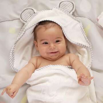 San Francisco Baby Towels for Newborn – Hooded Baby Towels, Baby Bath Towels Girl, Hooded Baby Towels Boy, Kids Bath Towels with Hood – White