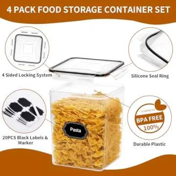 HKJ Chef Airtight Food Storage Containers 4 Pack