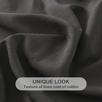 Luxury Charcoal Grey Linen Bed Sheet Set - Queen Size