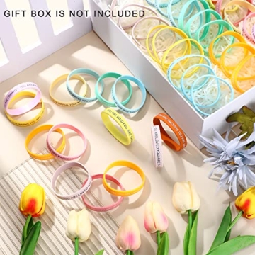 Roowest 120 Pcs Motivational Wristbands for Kids