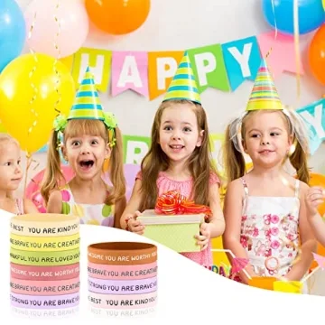 Roowest 120 Pcs Motivational Wristbands for Kids