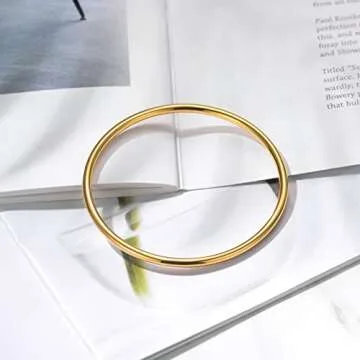 Kainier Gold Plated Bangle Bracelet - Stylish Everyday Wear