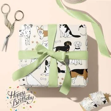 ZINTBIAL Dog Wrapping Paper - Fun Gift Wrap for All Ages