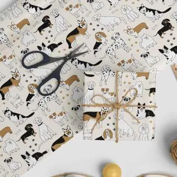 ZINTBIAL Dog Wrapping Paper - Fun Gift Wrap for All Ages